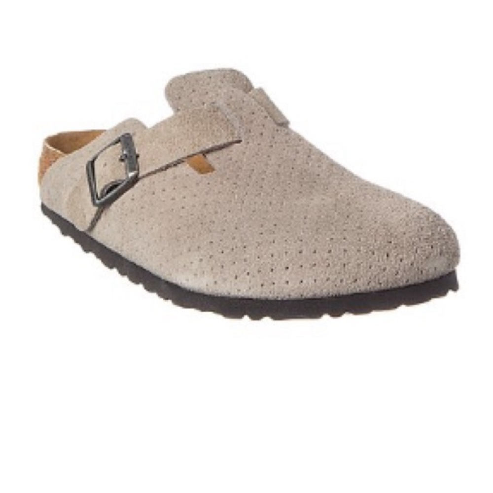 NIB Birkenstock NARROW Boston Embossed Suede Clog